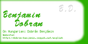 benjamin dobran business card